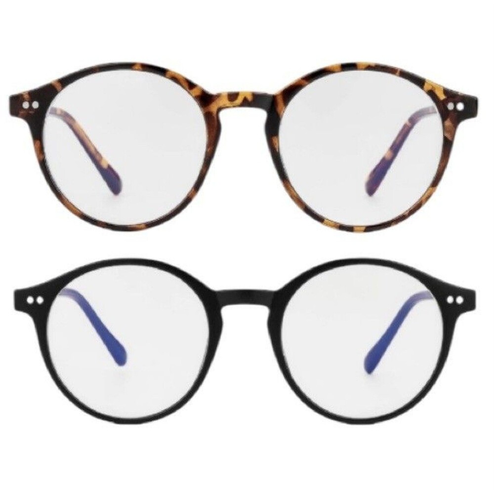 Gleyemor Blue Light Glasses New 2 Pair Unisex  Vintage Round Frame Computer